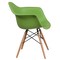 Merrick Lane Alda Series Polypropylene Accent Chair with Gently Curved Arms and Metal Braced Wooden Legs
